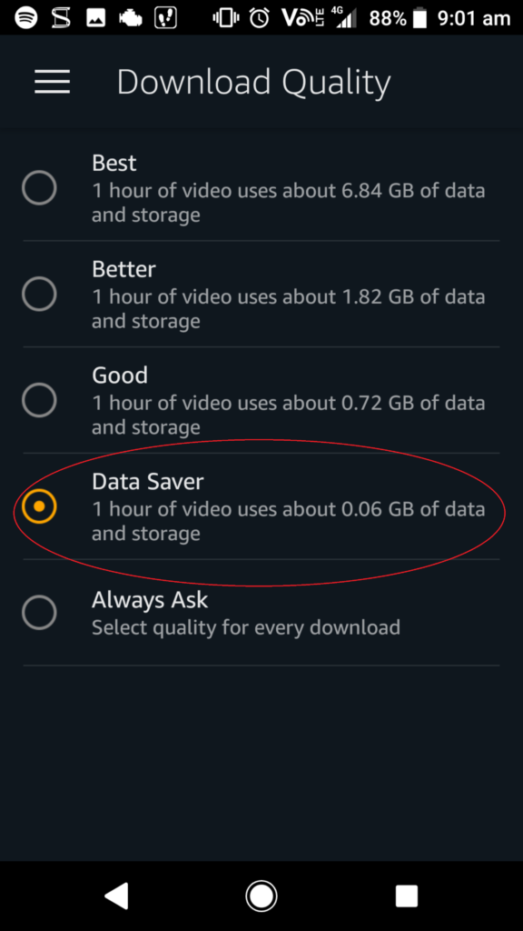 How to reduce Amazon prime data usage