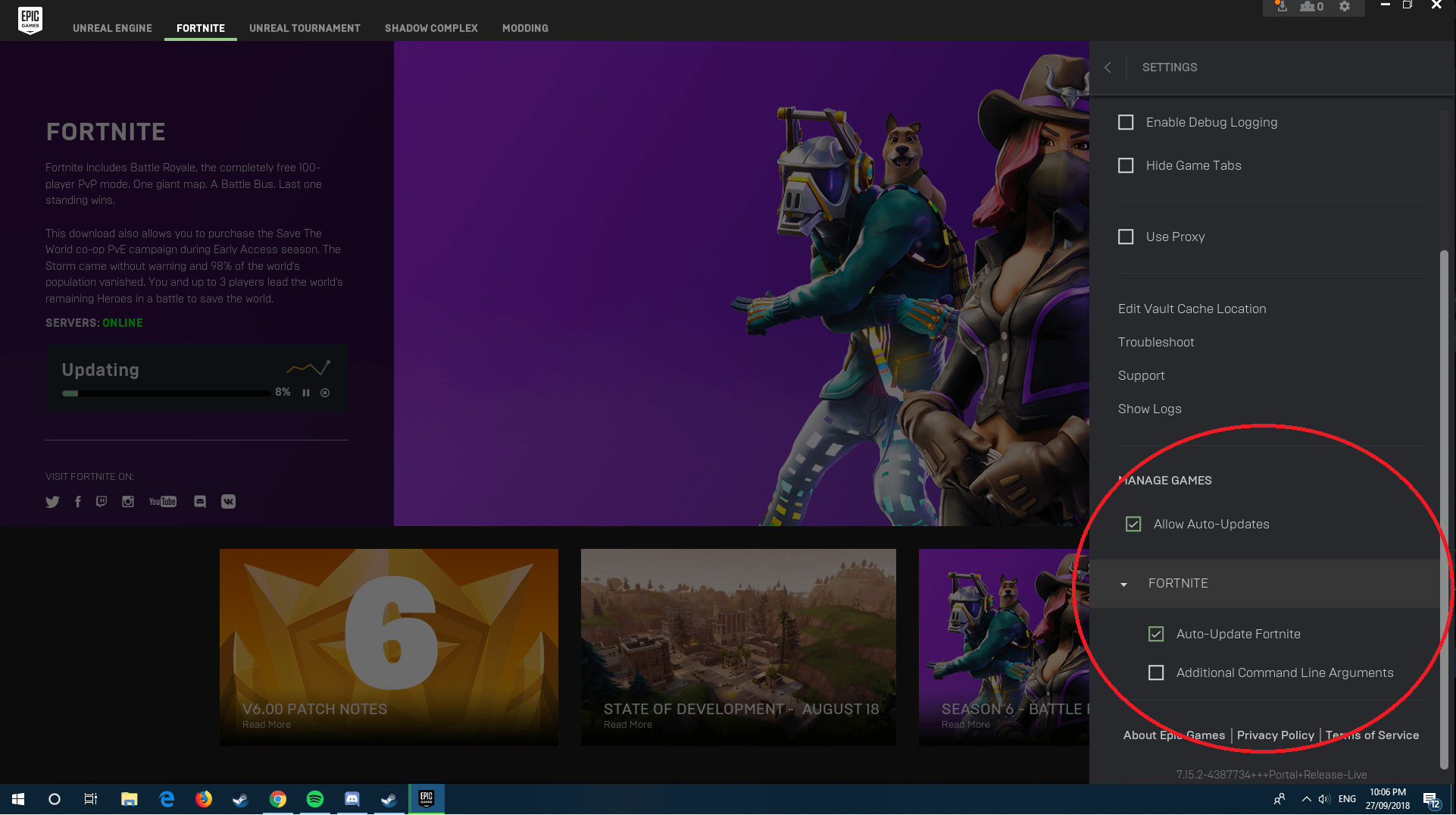 Updated Epic Games Launcher