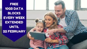 Free 10GB Data Blocks Every Week Extended Until February 2021