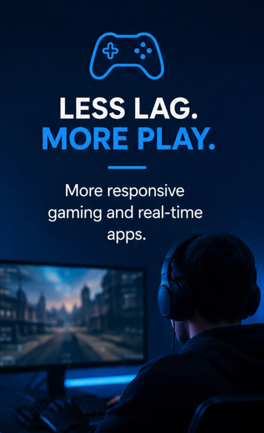 Less lag. More play.